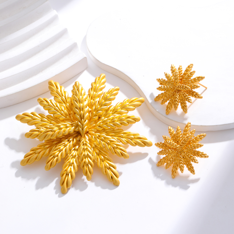 Elegant Lady Snowflake Alloy Women's Ear Studs Brooches display picture 4