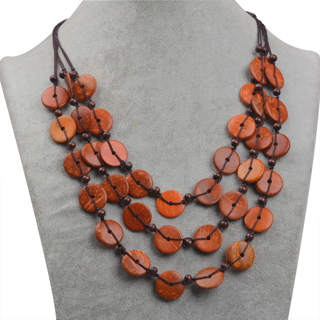 Classical Solid Color Coconut Shell Rope Women's Layered Necklaces display picture 1