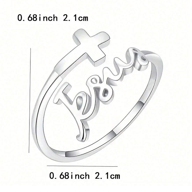 Simple Style Cross Letter Silver Plated Alloy Wholesale Open Rings display picture 2