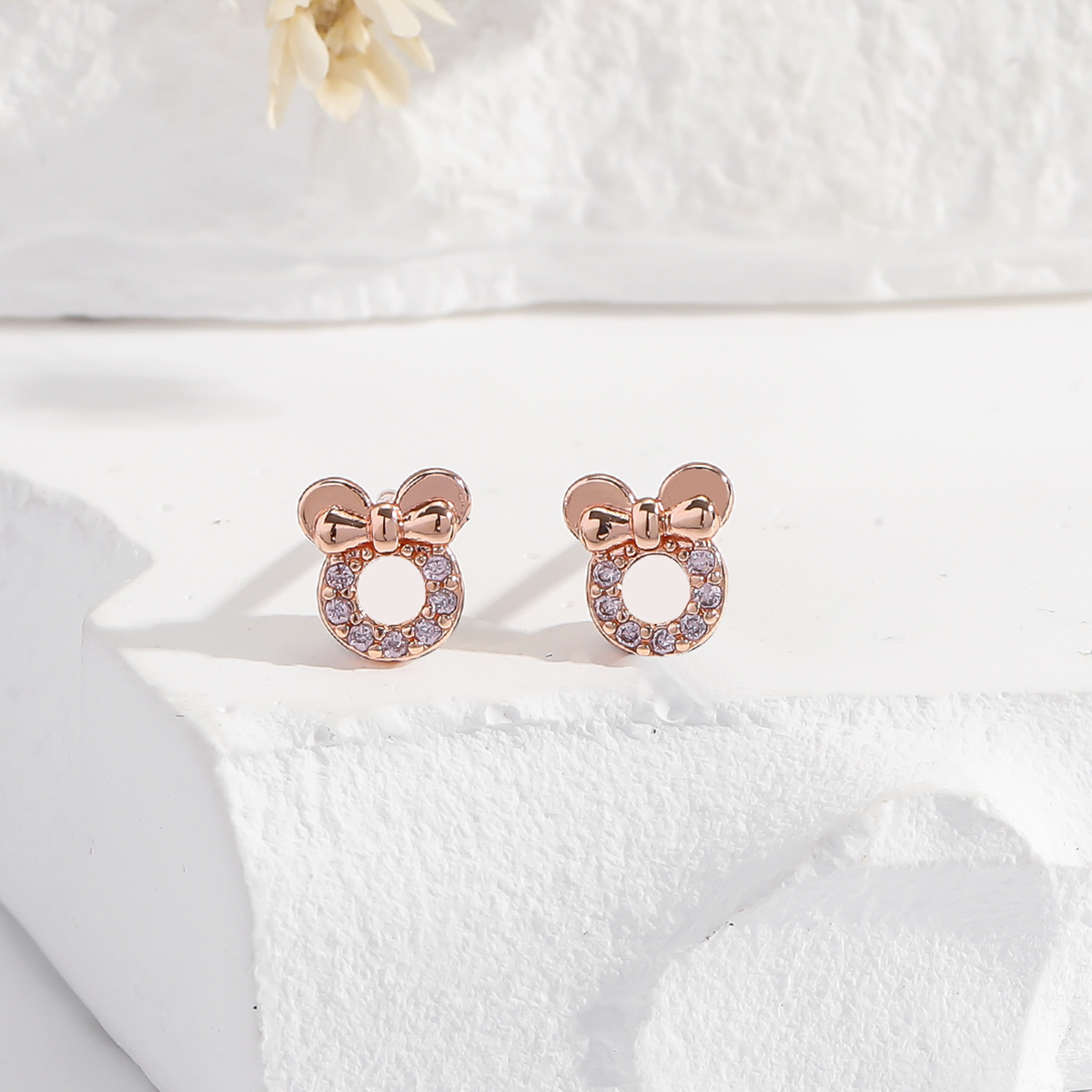 1 Pair Cute Simple Style Heart Shape Plating Inlay Copper Zircon Ear Studs display picture 2