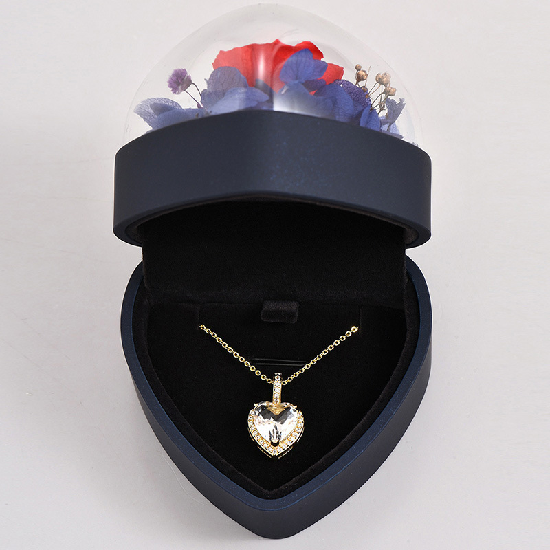 Wholesale Basic Modern Style Classic Style Heart Shape Copper Plating Inlay Zircon Pendant Necklace display picture 1
