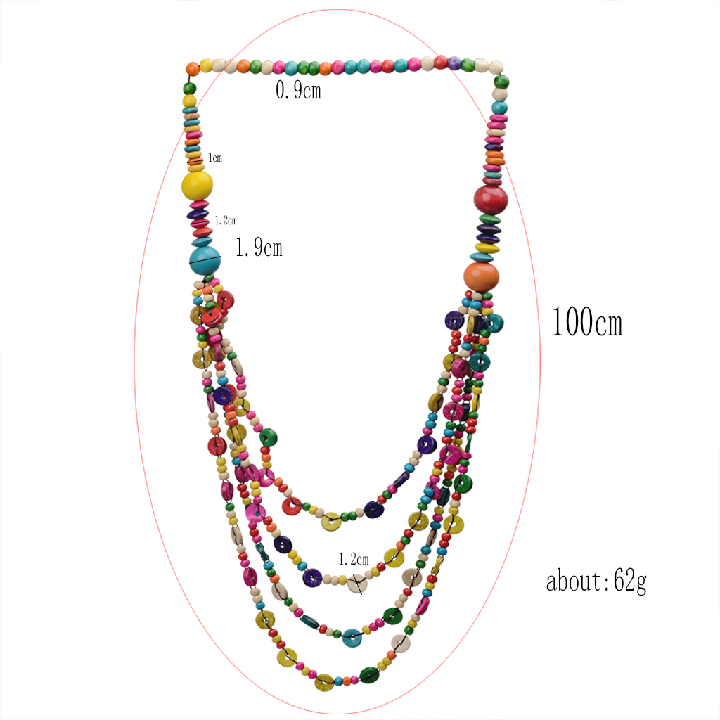 Simple Style Classic Style Color Block Wooden Beads Coconut Shell Charcoal Women's Layered Necklaces display picture 1