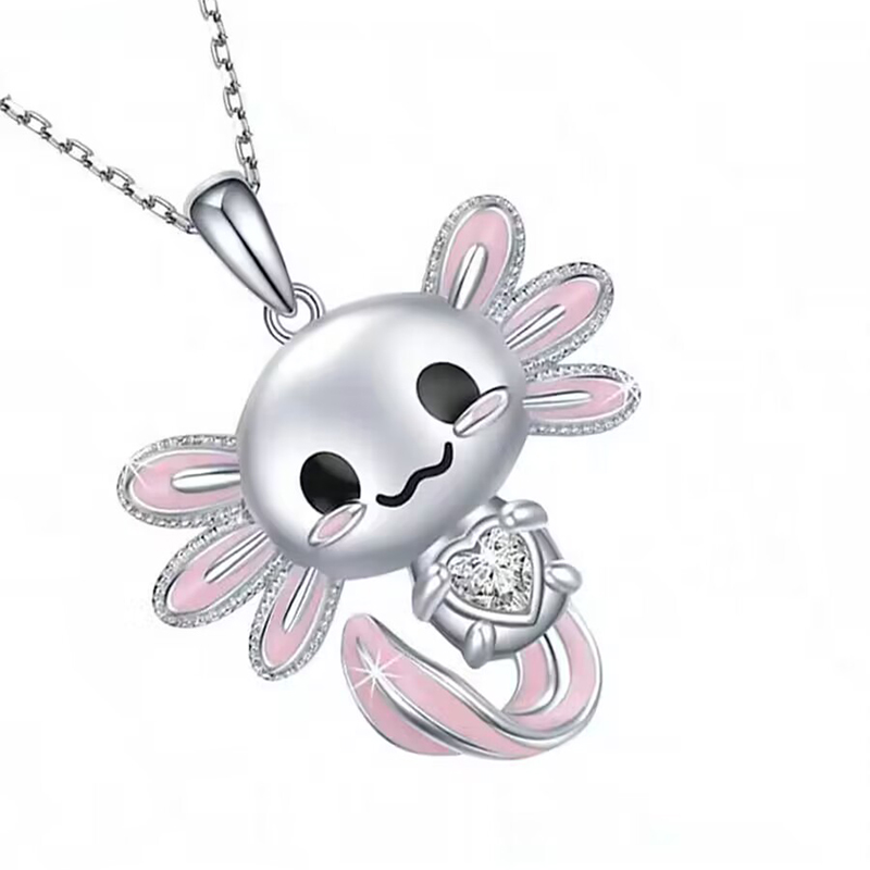 Cute Sweet Animal Alloy Enamel Chain Silver Plated Women's Pendant Necklace display picture 3
