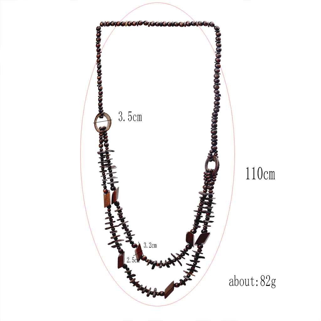Vacation Sweet Color Block Wooden Beads Coconut Shell Charcoal Beaded Women's Layered Necklaces display picture 10