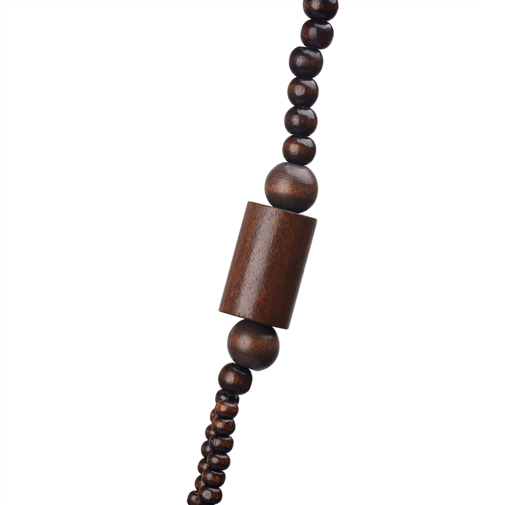 Vintage Style Ethnic Style Classic Style Geometric Round Wooden Beads Coconut Shell Charcoal Beaded Women's Double Layer Necklaces display picture 6