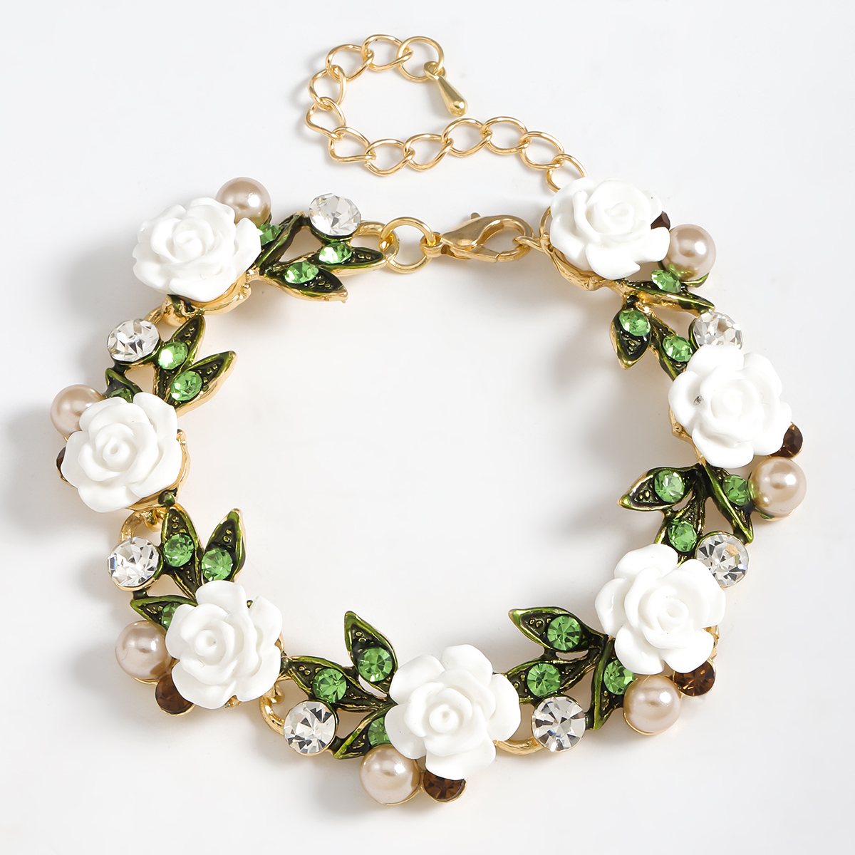 Wholesale Jewelry Elegant Sweet Classic Style Water Droplets Flower Alloy Rhinestones Inlay Bracelets display picture 10