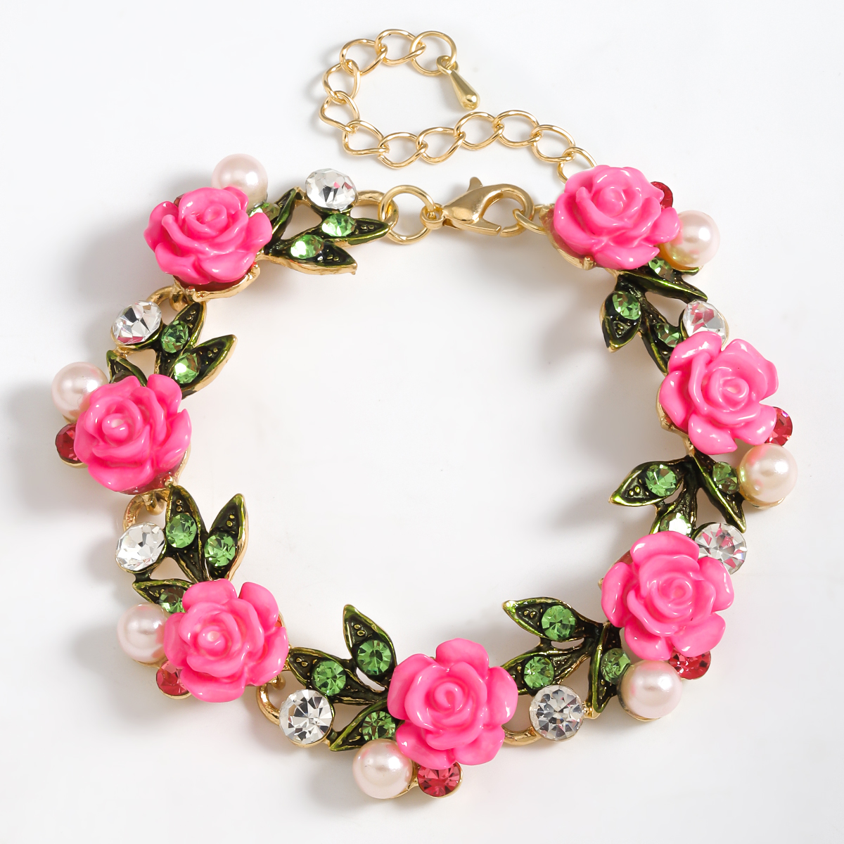 Wholesale Jewelry Elegant Sweet Classic Style Water Droplets Flower Alloy Rhinestones Inlay Bracelets display picture 11