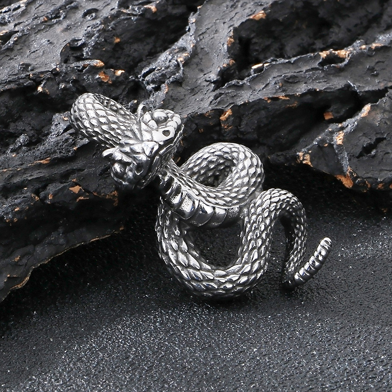 1 Piece 25*47mm 304 Stainless Steel Snake Pendant Chain display picture 6