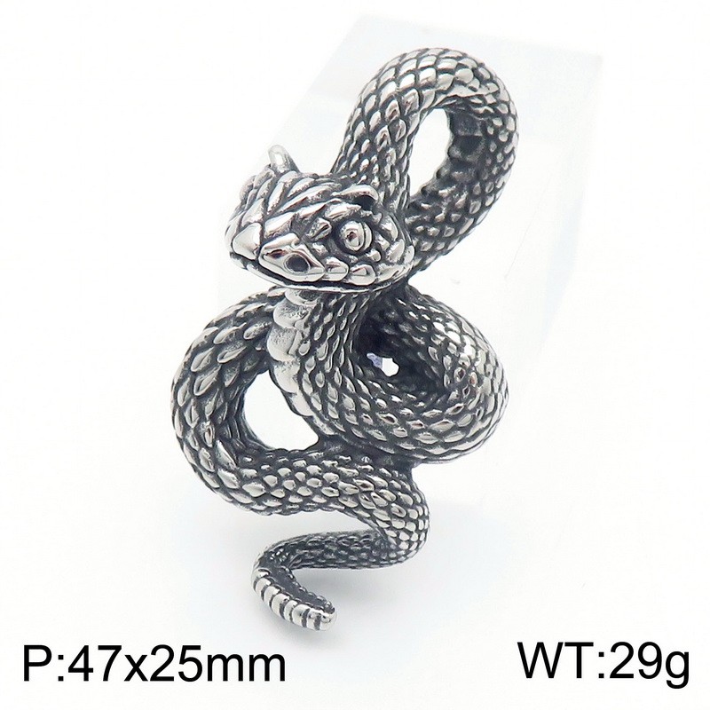 1 Piece 25*47mm 304 Stainless Steel Snake Pendant Chain display picture 1