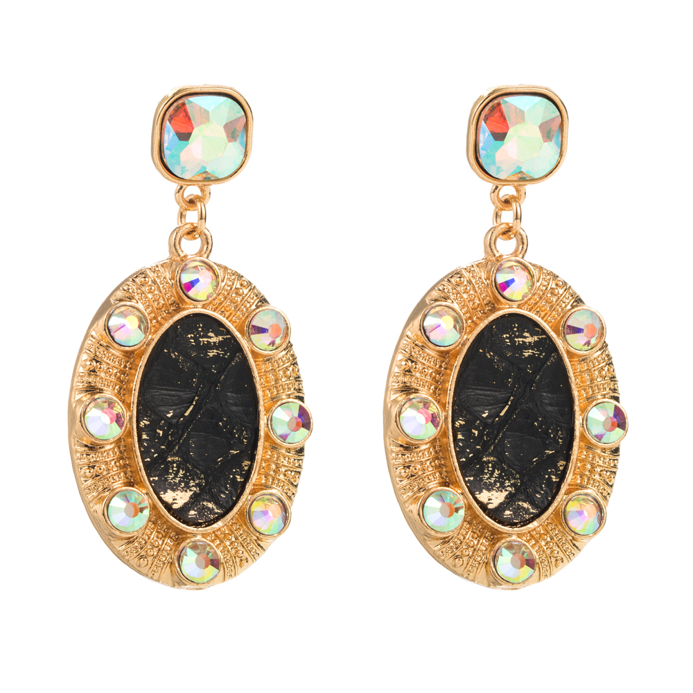 1 Pair Casual Vacation Classic Style Water Droplets Plating Inlay Alloy Glass Glass 14K Gold Plated Drop Earrings display picture 7