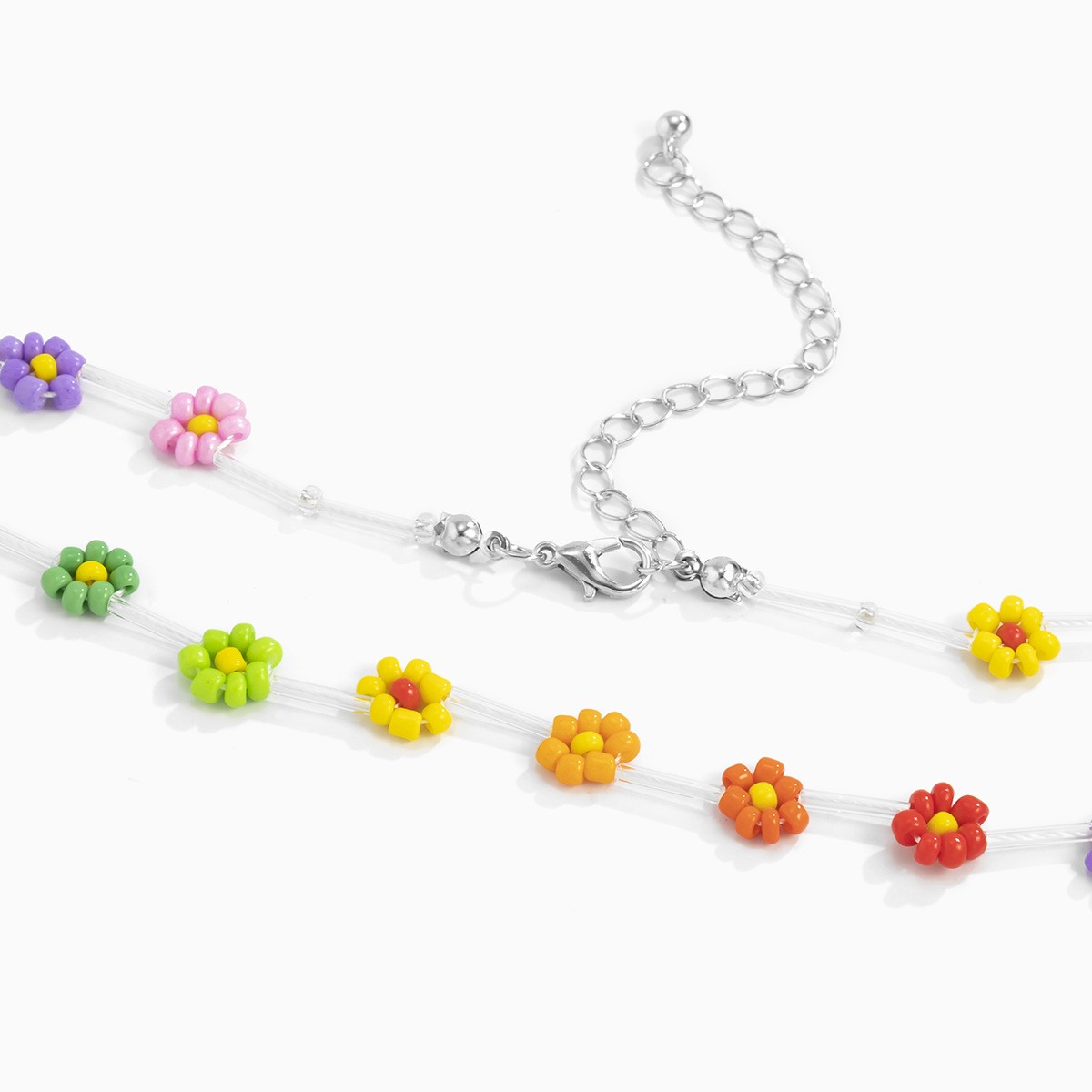 Lässig Pastoral Einfacher Stil Blume Gänseblümchen Kunststoff Perlen Frau Halskette display picture 7