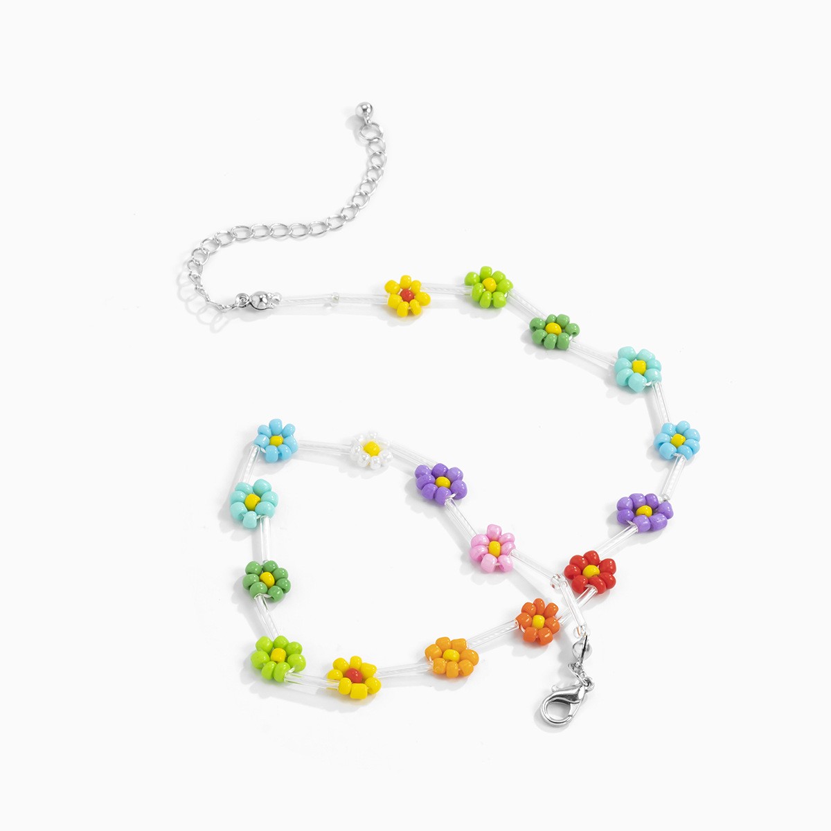 Lässig Pastoral Einfacher Stil Blume Gänseblümchen Kunststoff Perlen Frau Halskette display picture 8
