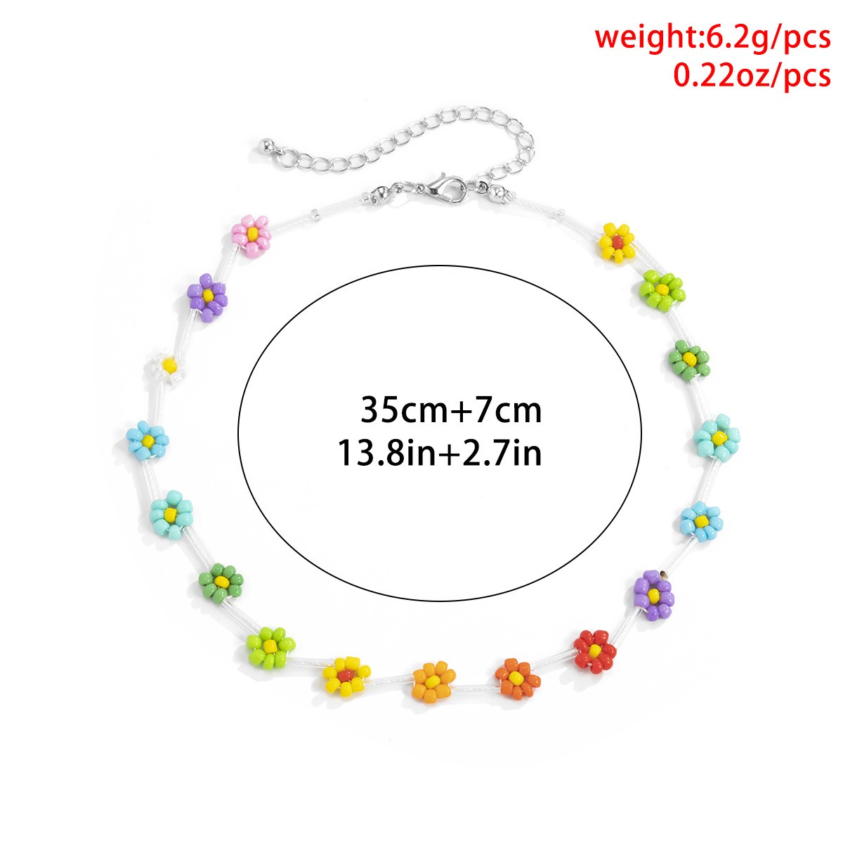 Casual Pastoral Simple Style Flower Daisy Plastic Beaded Women's Necklace display picture 9