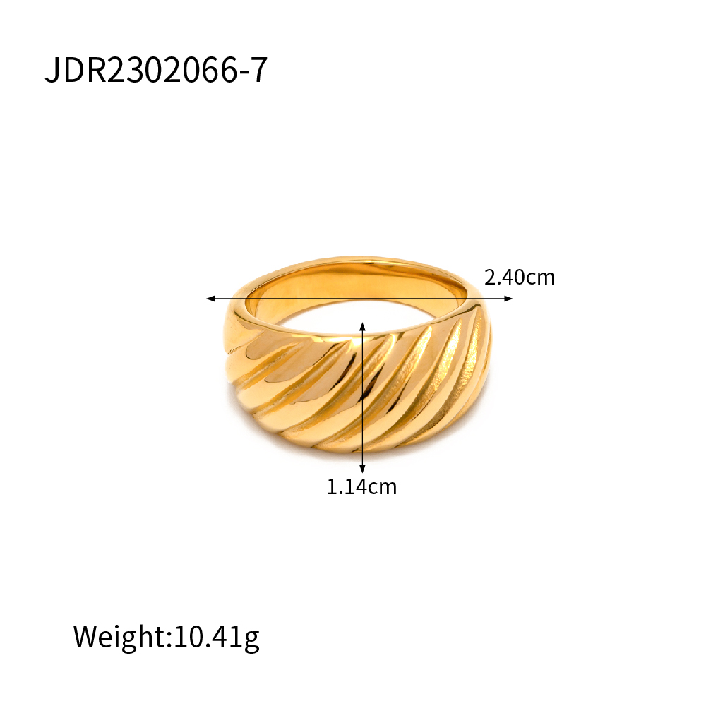 316 Stainless Steel  18K Gold Plated IG Style Classic Style Plating Solid Color Rings display picture 1