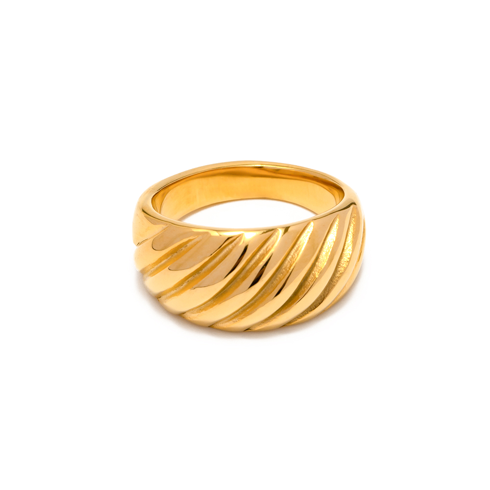316 Stainless Steel  18K Gold Plated IG Style Classic Style Plating Solid Color Rings display picture 2
