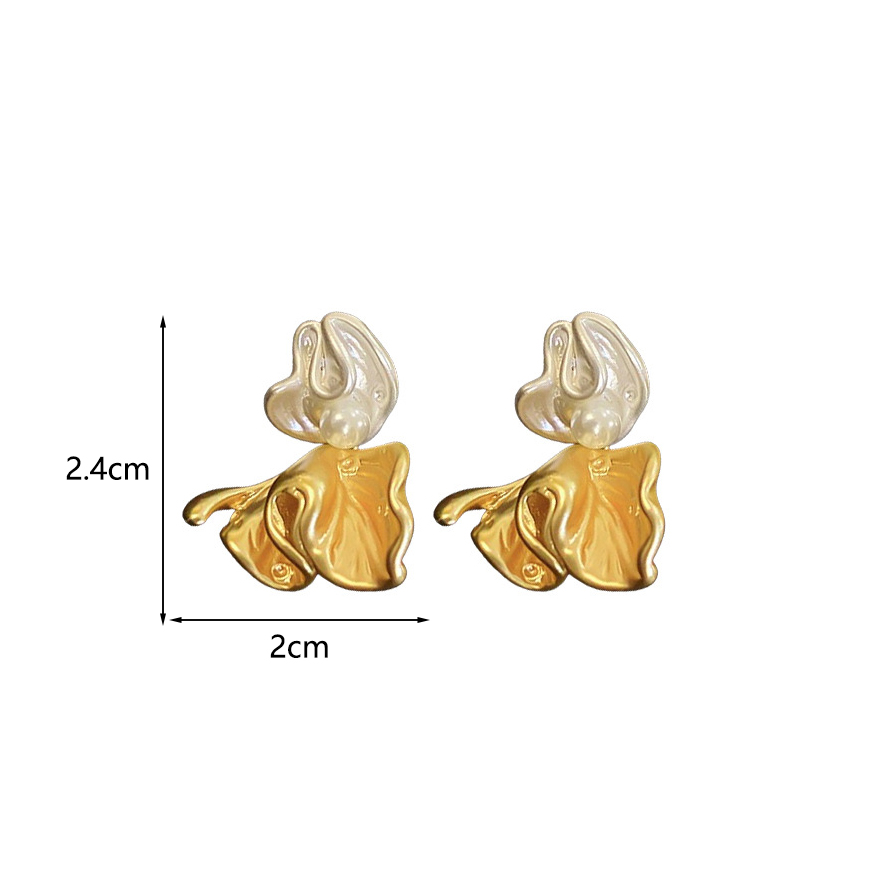 1 Pair Elegant Modern Style Classic Style Flower Inlay Alloy Copper Imitation Pearl Ear Studs display picture 3