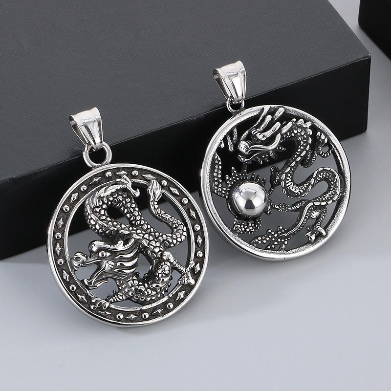 1 Piece 40*44mm Diameter 37mm Diameter 38mm 304 Stainless Steel Dragon Pendant Chain display picture 4