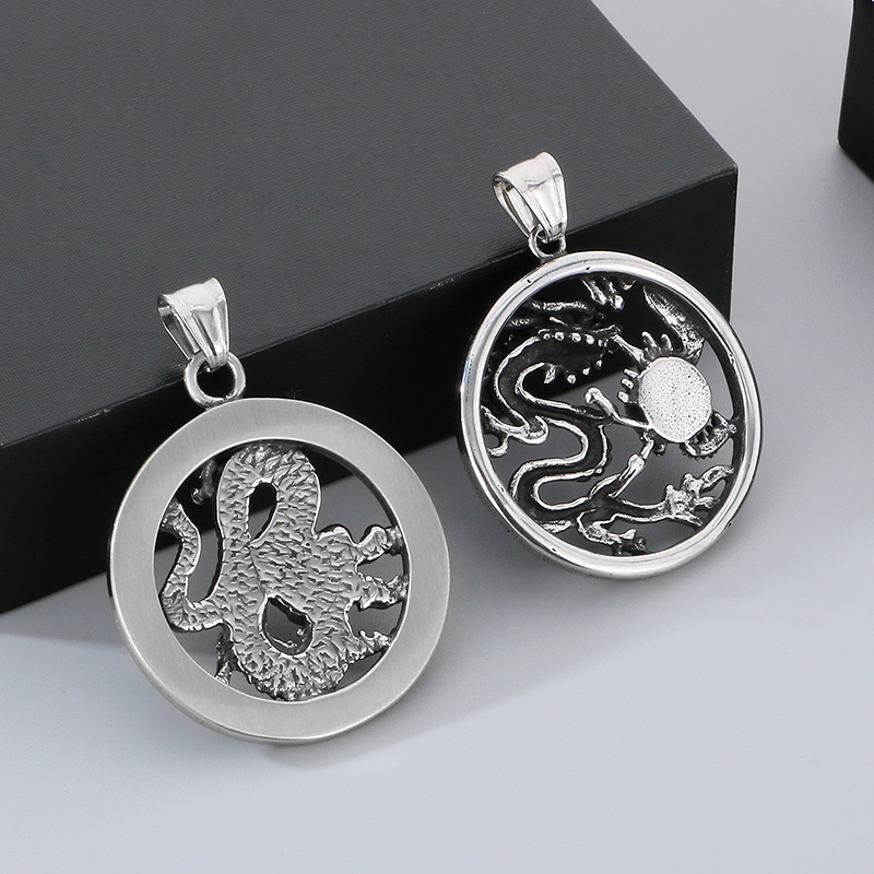1 Piece 40*44mm Diameter 37mm Diameter 38mm 304 Stainless Steel Dragon Pendant Chain display picture 5
