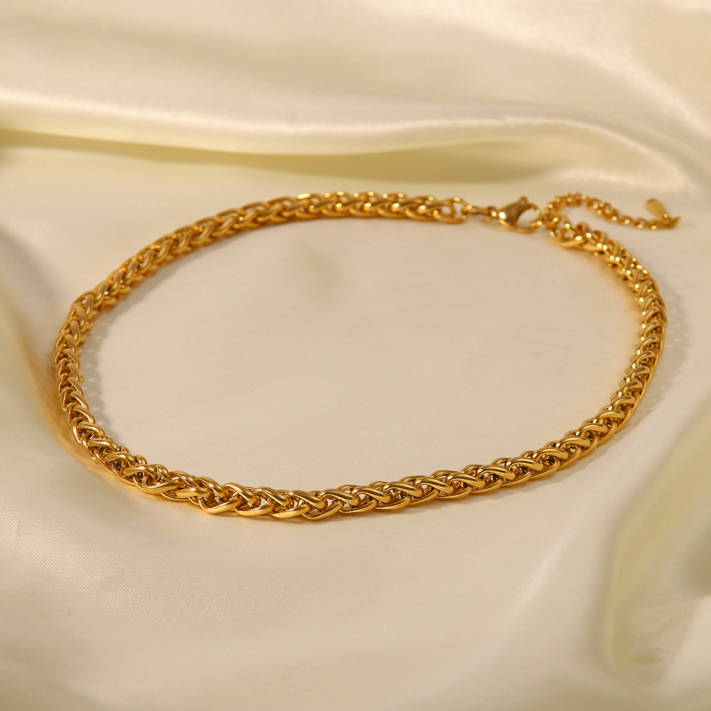 Edelstahl 304 18 Karat Vergoldet Einfacher Stil Einfarbig Halskette display picture 5