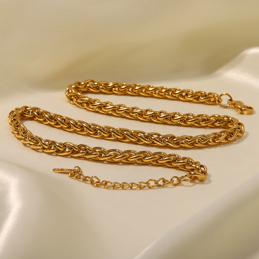 Edelstahl 304 18 Karat Vergoldet Einfacher Stil Einfarbig Halskette display picture 6