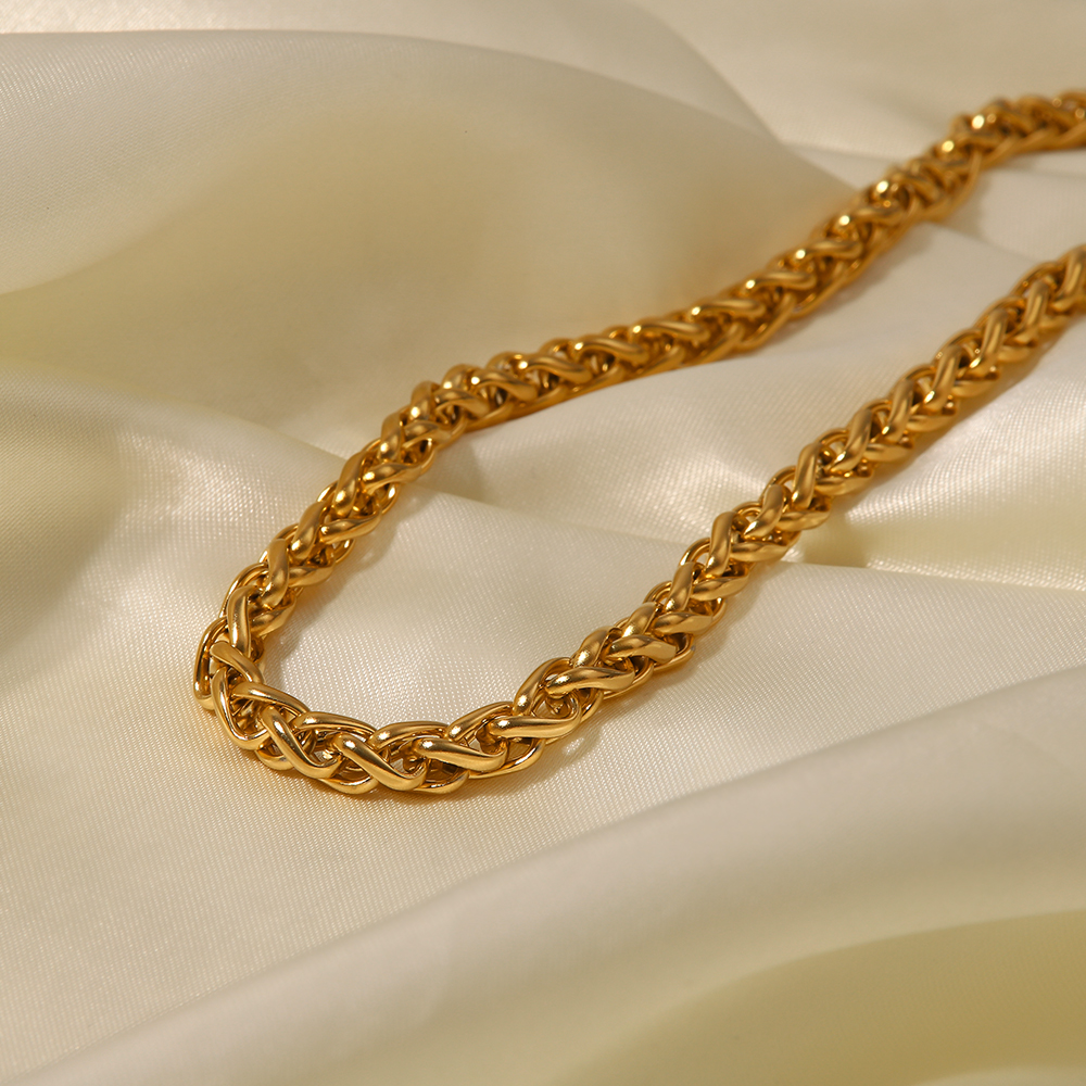 Edelstahl 304 18 Karat Vergoldet Einfacher Stil Einfarbig Halskette display picture 3