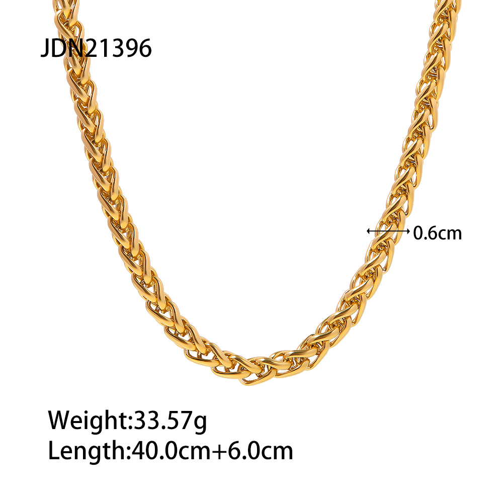 Edelstahl 304 18 Karat Vergoldet Einfacher Stil Einfarbig Halskette display picture 2