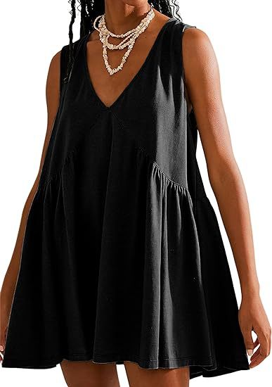 Women's Tea Dress Simple Style V Neck Ruched Sleeveless Solid Color Above Knee Holiday Travel Daily display picture 1