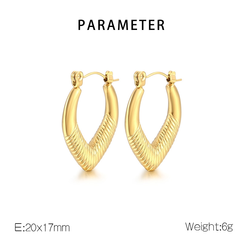 1 Paar Einfacher Stil Geometrisch Edelstahl 304 18 Karat Vergoldet Ohrringe display picture 1