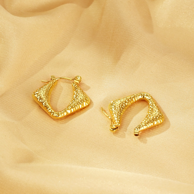 1 Paar Einfacher Stil Geometrisch Edelstahl 304 18 Karat Vergoldet Ohrringe display picture 10