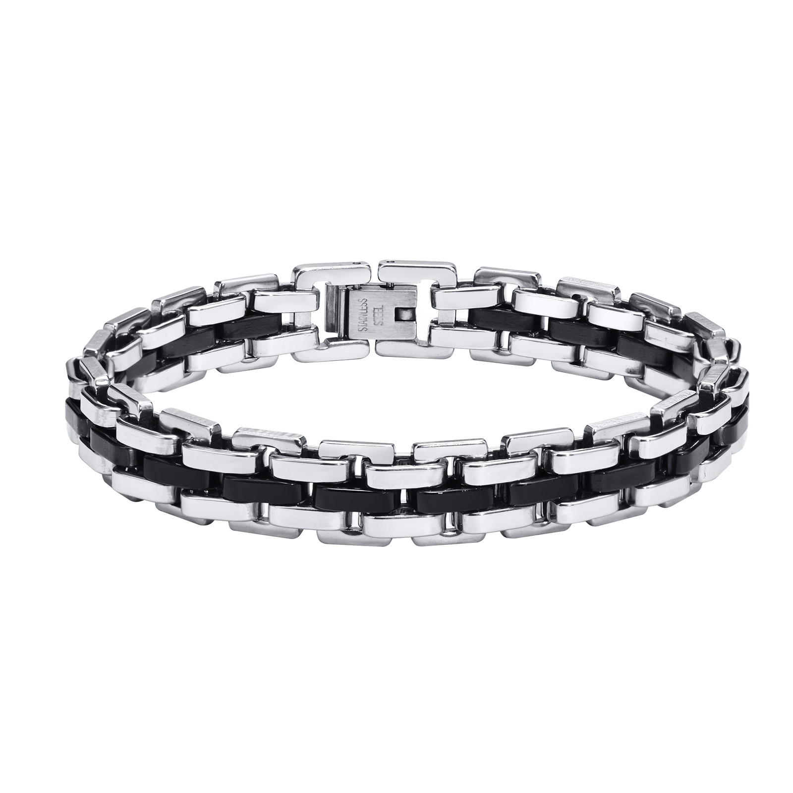 Simple Style Classic Style Color Block 201 Stainless Steel Men's Italian Charm Bracelets Bracelets display picture 1
