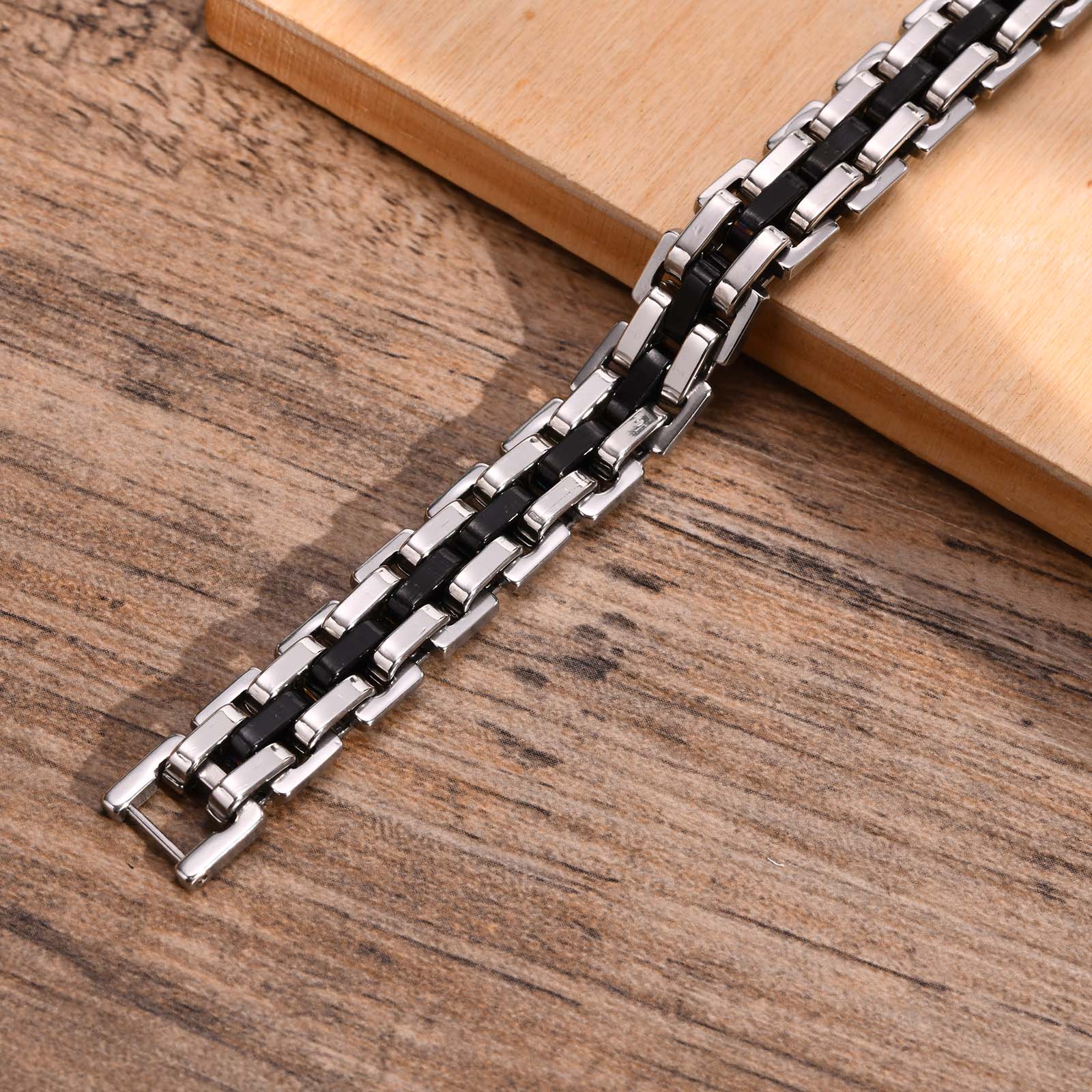 Simple Style Classic Style Color Block 201 Stainless Steel Men's Italian Charm Bracelets Bracelets display picture 7