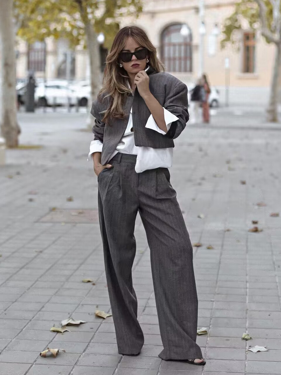 Casual Outdoor Daily Women's Streetwear Stripe Polyester Pocket Pants Sets Pants Sets display picture 5