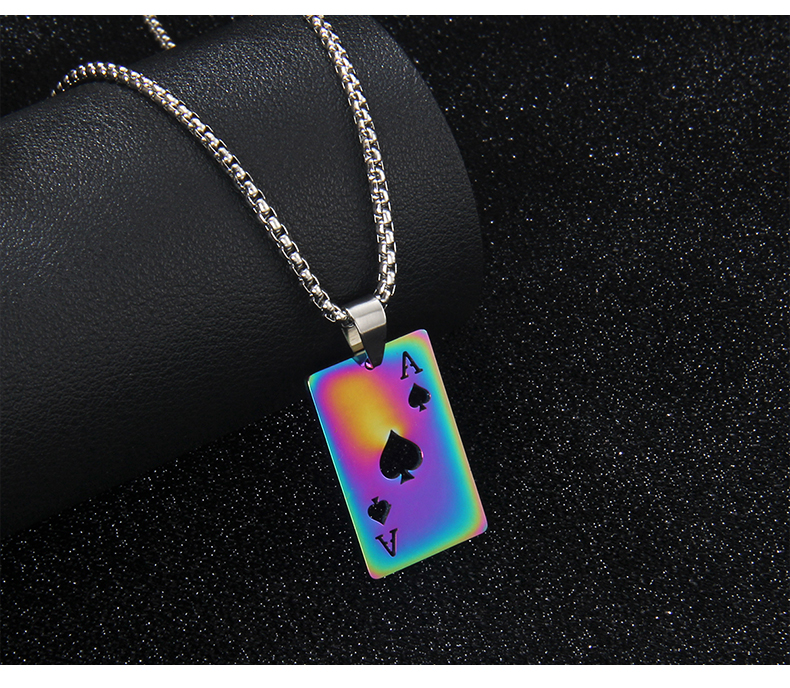 Basic Modern Style Classic Style Poker 201 Stainless Steel Unisex Pendant Necklace display picture 3