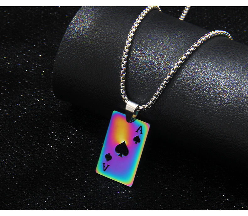 Basic Modern Style Classic Style Poker 201 Stainless Steel Unisex Pendant Necklace display picture 4