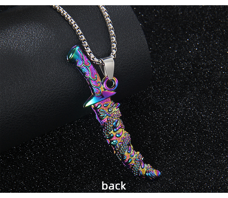 Gothic Cool Style Sword 201 Stainless Steel Zinc Alloy Plating Unisex Pendant Necklace display picture 4