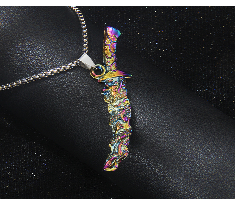 Gothic Cool Style Sword 201 Stainless Steel Zinc Alloy Plating Unisex Pendant Necklace display picture 6