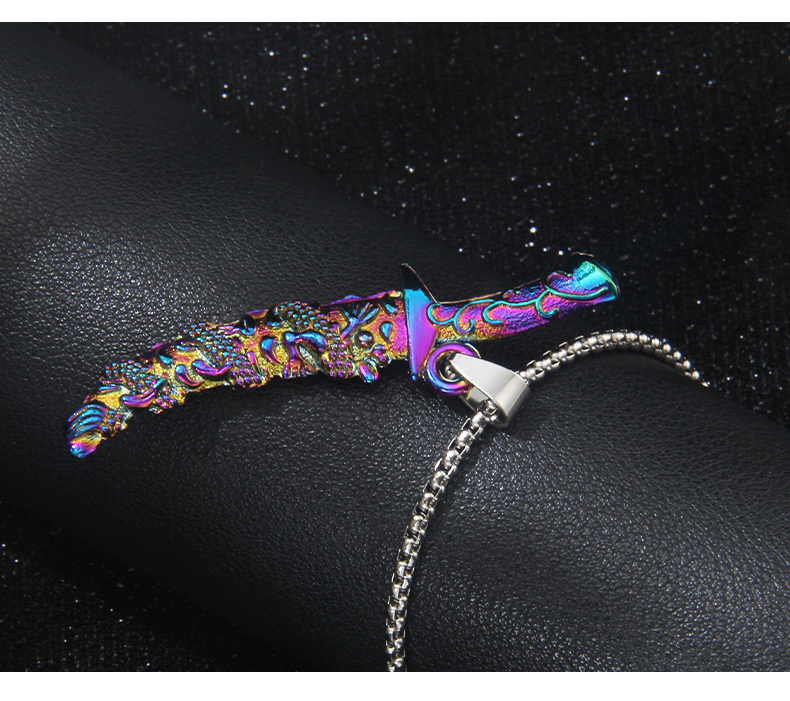 Gothic Cool Style Sword 201 Stainless Steel Zinc Alloy Plating Unisex Pendant Necklace display picture 7