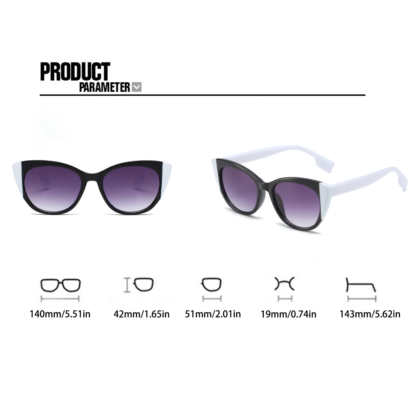 IG Style Elegant Simple Style Gradient Color Pc Cat Eye Full Frame Women's Sunglasses display picture 9
