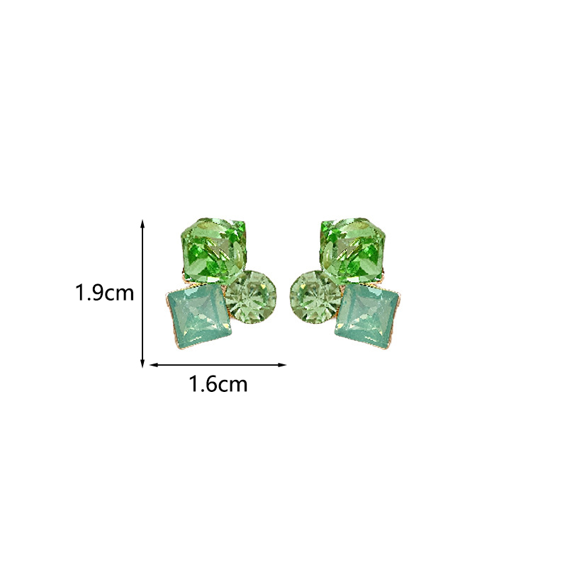 1 Pair Sweet Simple Style Geometric Inlay Alloy Crystal Ear Studs display picture 2