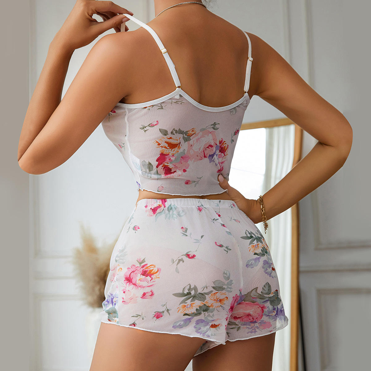 Women's Elegant Sexy Printing Shorts Sets Home Sleeping Sexy Lingerie display picture 1