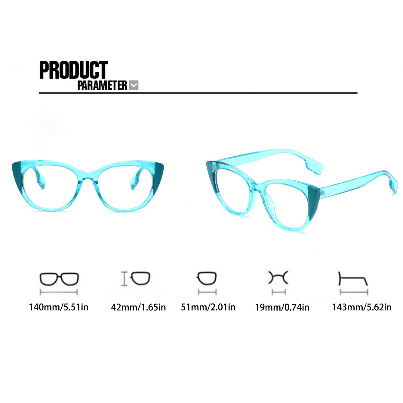 IG Style Casual Simple Style Color Block Pc Cat Eye Full Frame Optical Glasses display picture 7