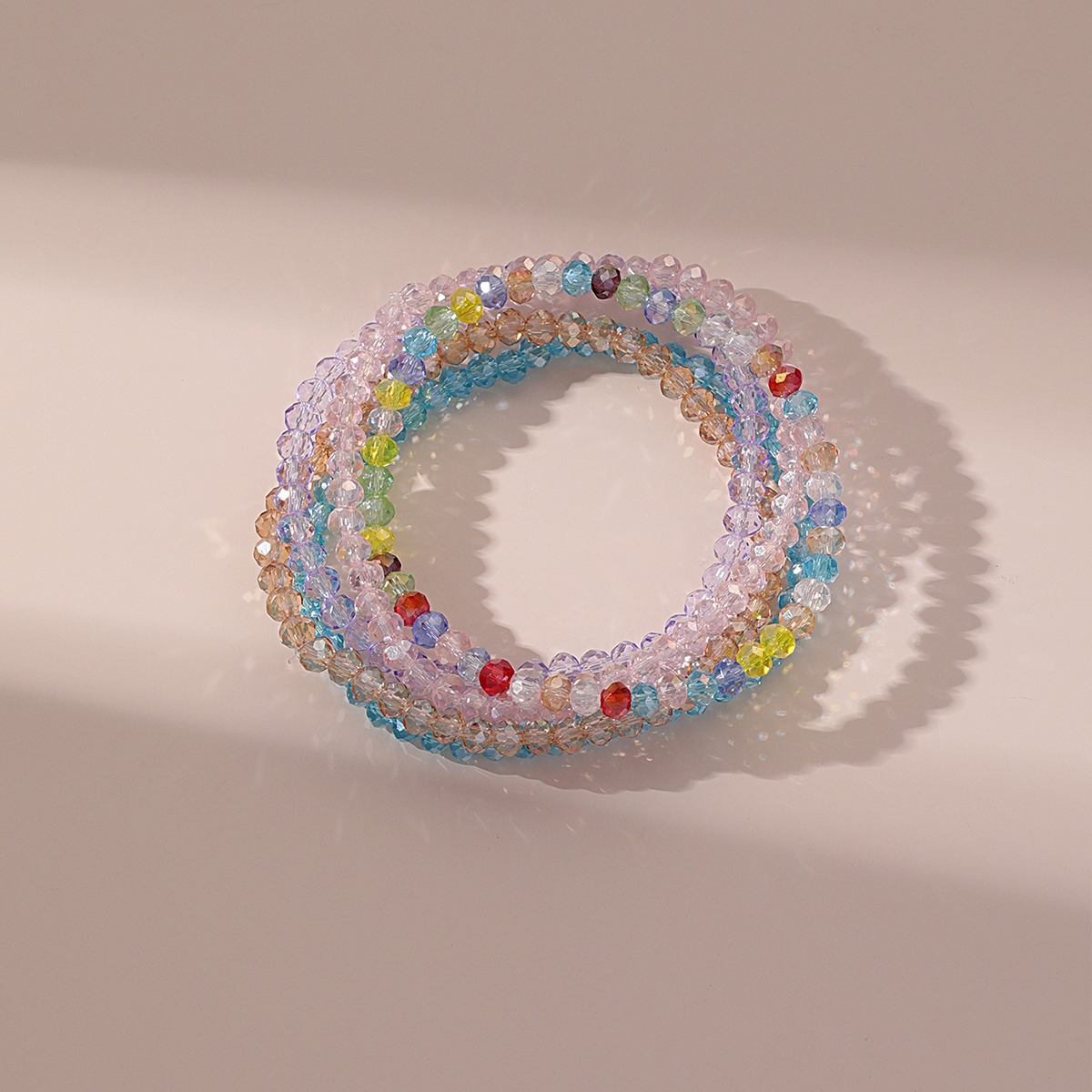 Großhandel Schmuck Einfacher Stil Pendeln Einfarbig Künstlicher Kristall Perlen Stricken Armbänder display picture 4