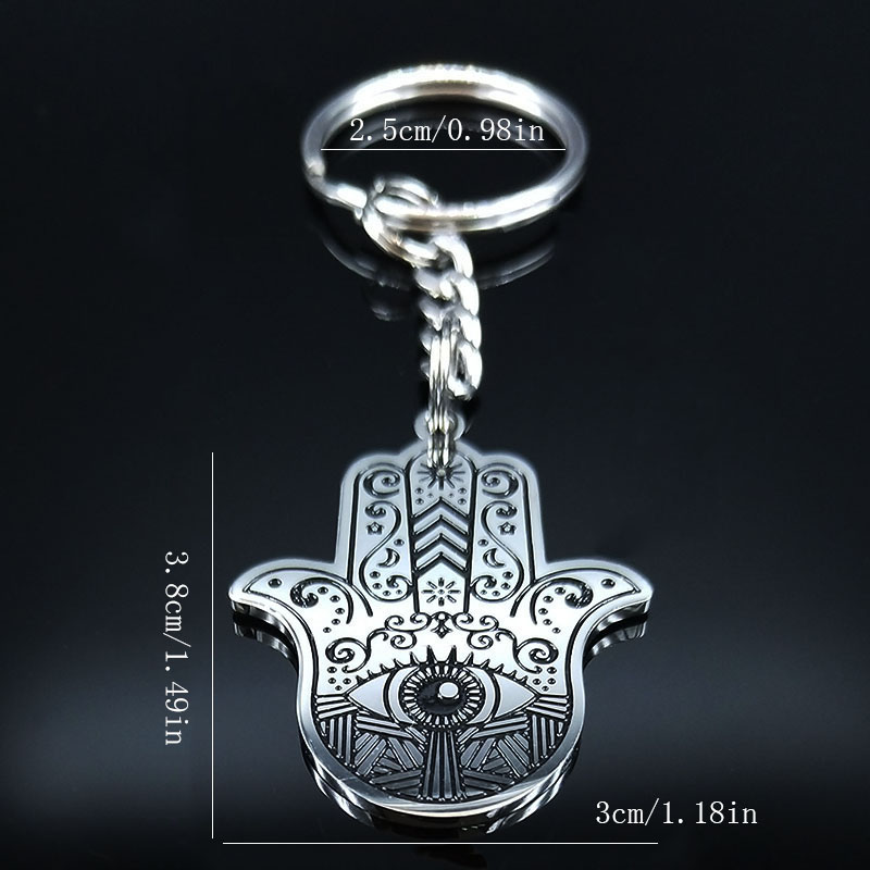 Gothic Hip-Hop Punk Devil's Eye 304 Stainless Steel Carving Silver Plated Keychain display picture 1