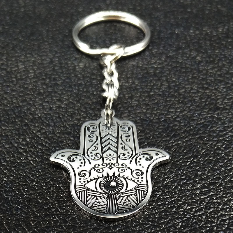 Gothic Hip-Hop Punk Devil's Eye 304 Stainless Steel Carving Silver Plated Keychain display picture 3