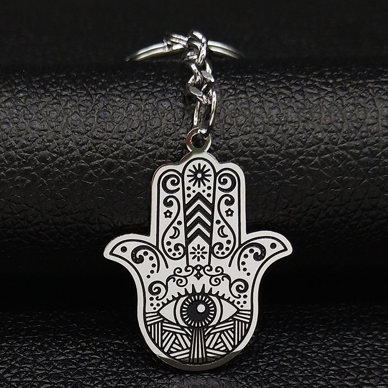 Gothic Hip-Hop Punk Devil's Eye 304 Stainless Steel Carving Silver Plated Keychain display picture 5