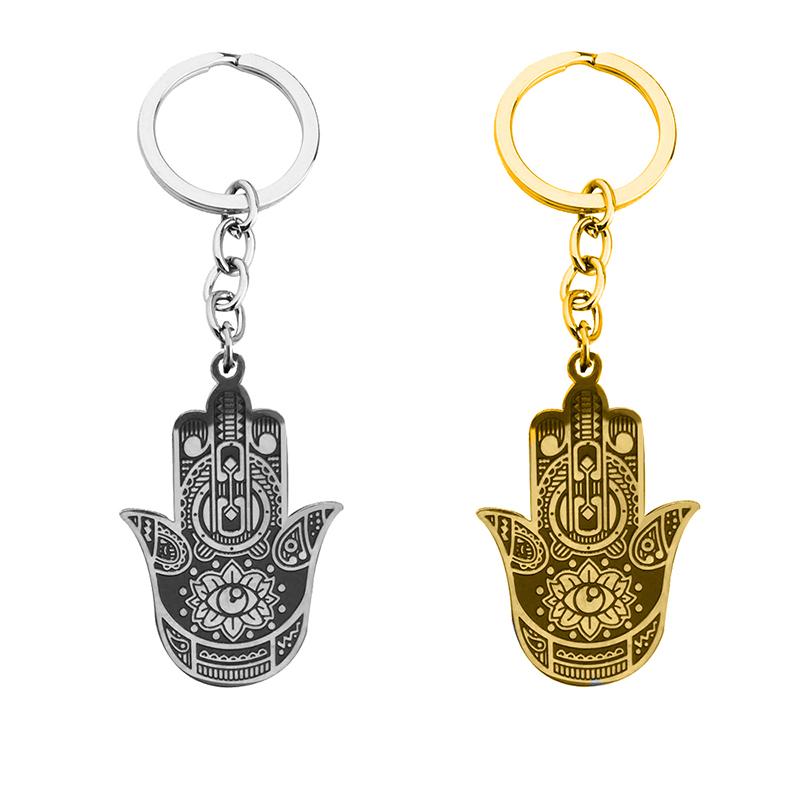 Hip-Hop Punk Commute Devil's Eye 304 Stainless Steel Carving Gold Plated Silver Plated Keychain display picture 2