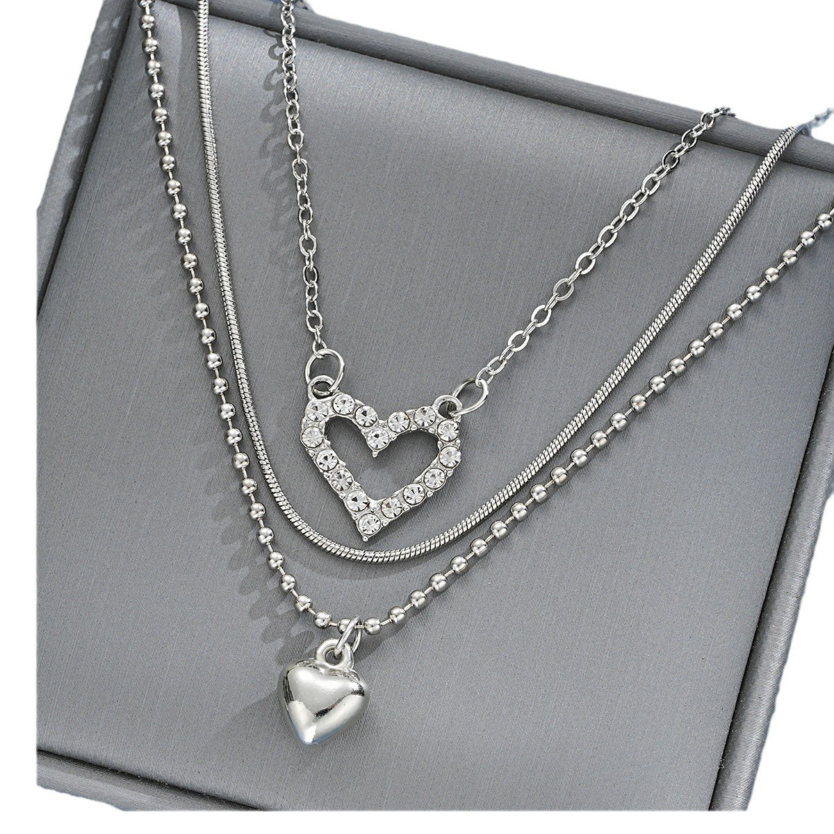 Elegant Simple Style Star Heart Shape Alloy Women's Layered Necklaces display picture 2