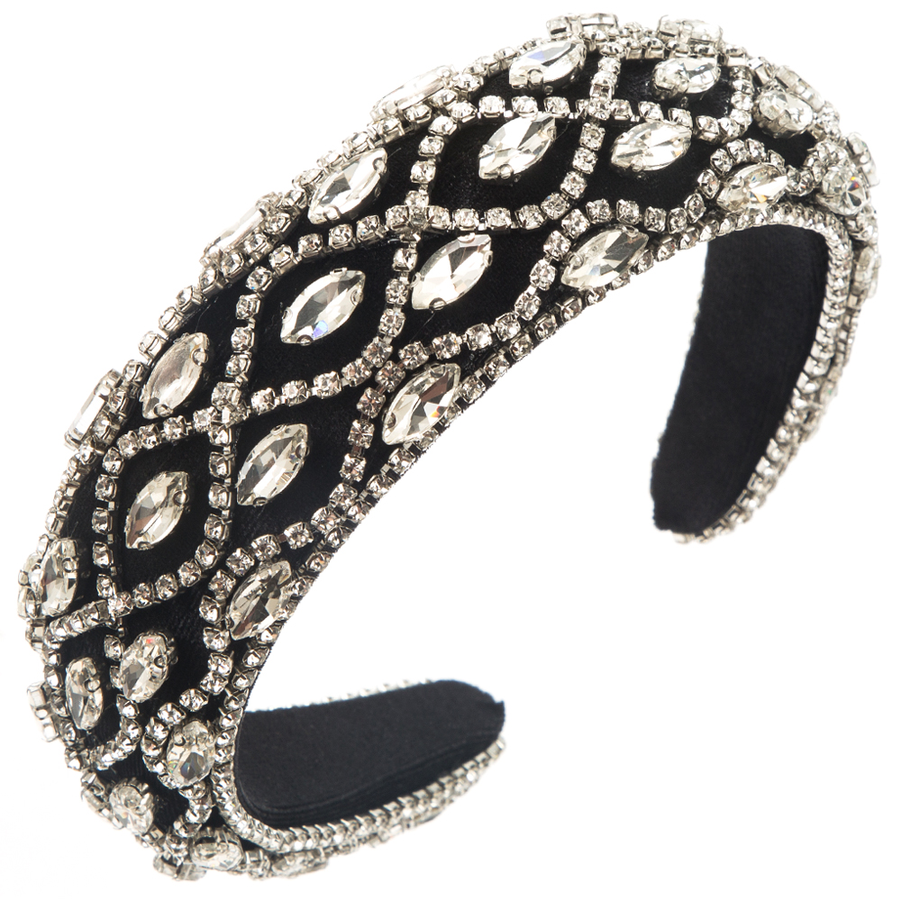 Women's Vintage Style Luxurious Shiny Color Block Alloy Inlay Rhinestones Glass Hair Band display picture 7