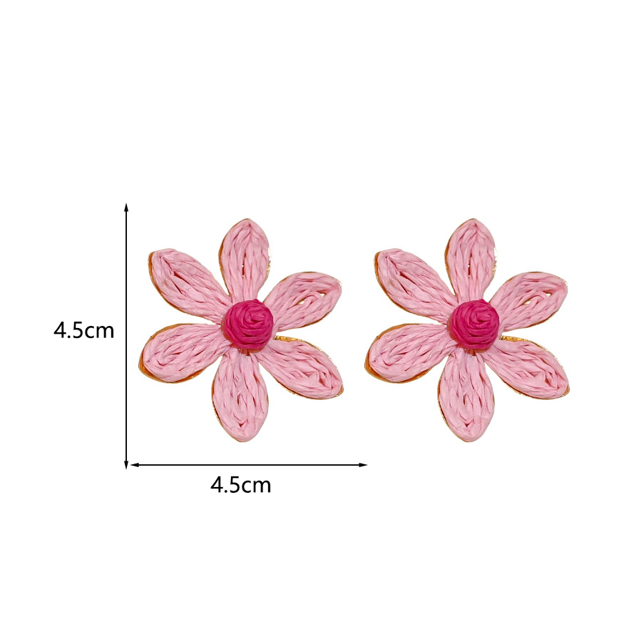 1 Pair Elegant Sweet Flower Alloy Straw Ear Studs display picture 11