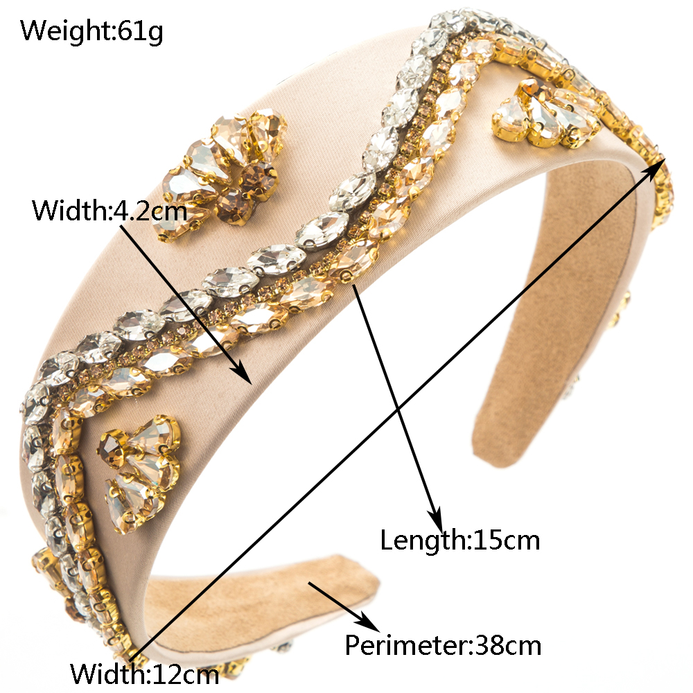 Women's Glam Luxurious Shiny Color Block Alloy Inlay Rhinestones Glass Hair Band display picture 1